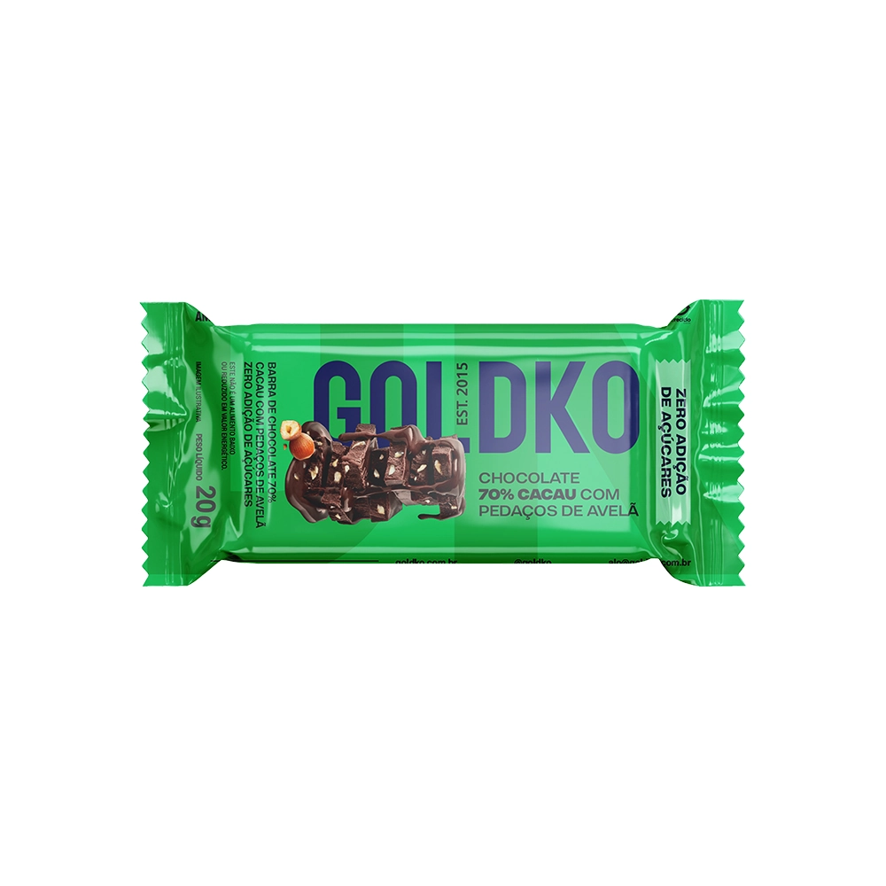 Chocolate 70 Cacau Gold Ko Com Avelã Zero Açúcar