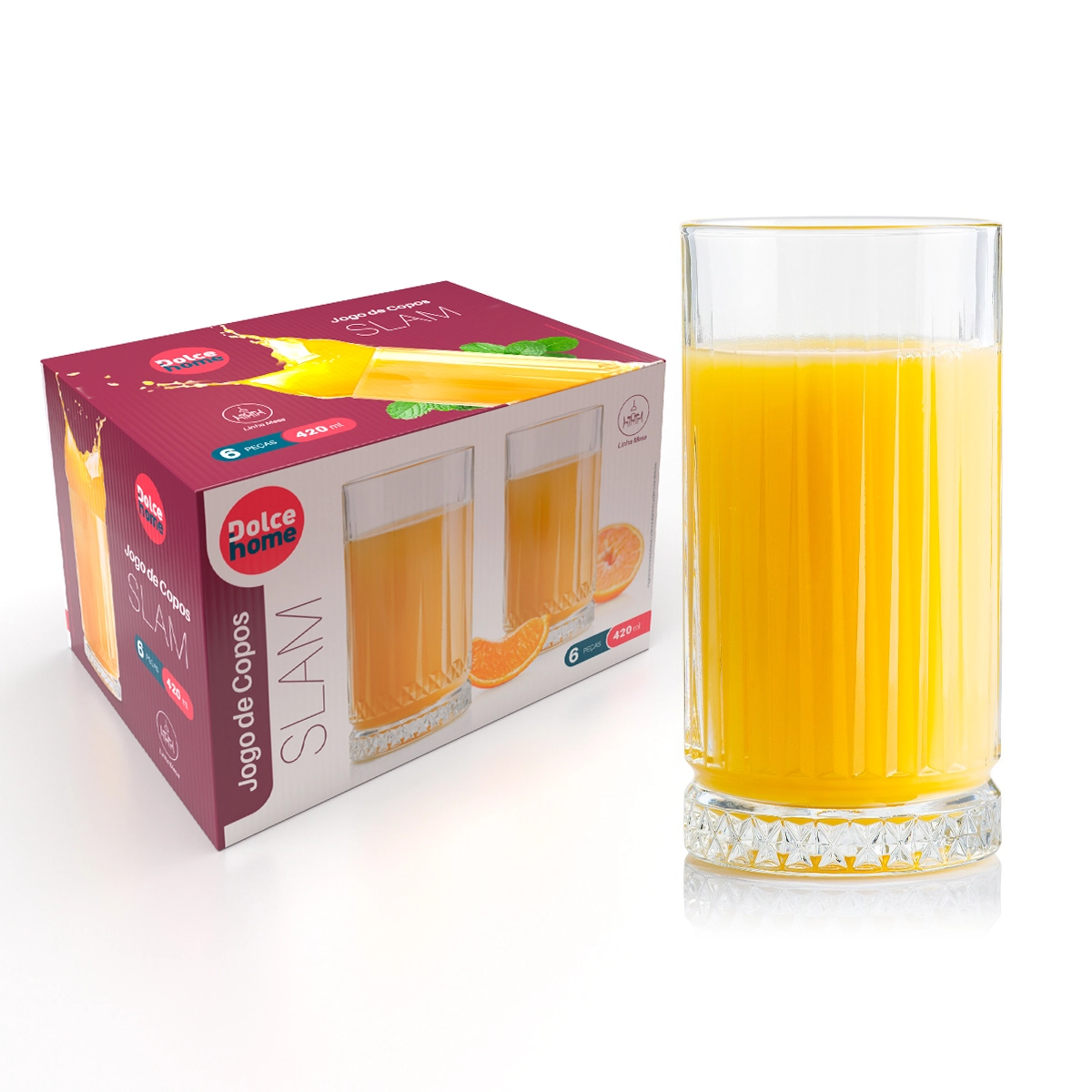 Jogo Copos Slam 6pcs 420ml Dolce Home