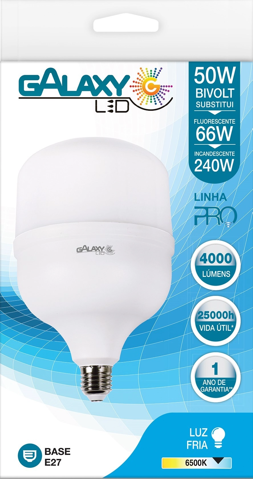 Lampada Led A140 50w X Bivolt 6500k Galaxy