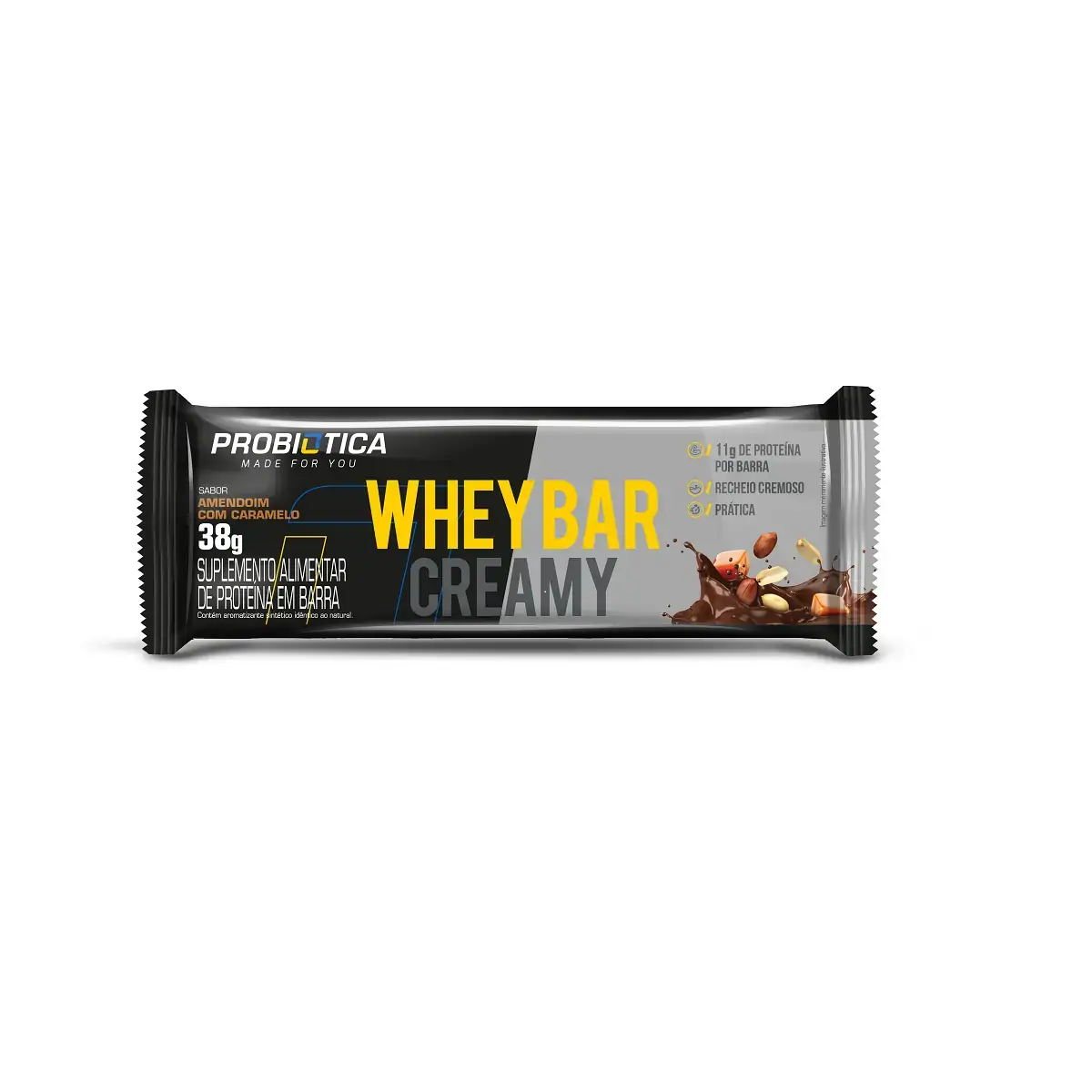 Whey Bar Creamy Sabor Amendoim Com Caramelo Display Com 12 U