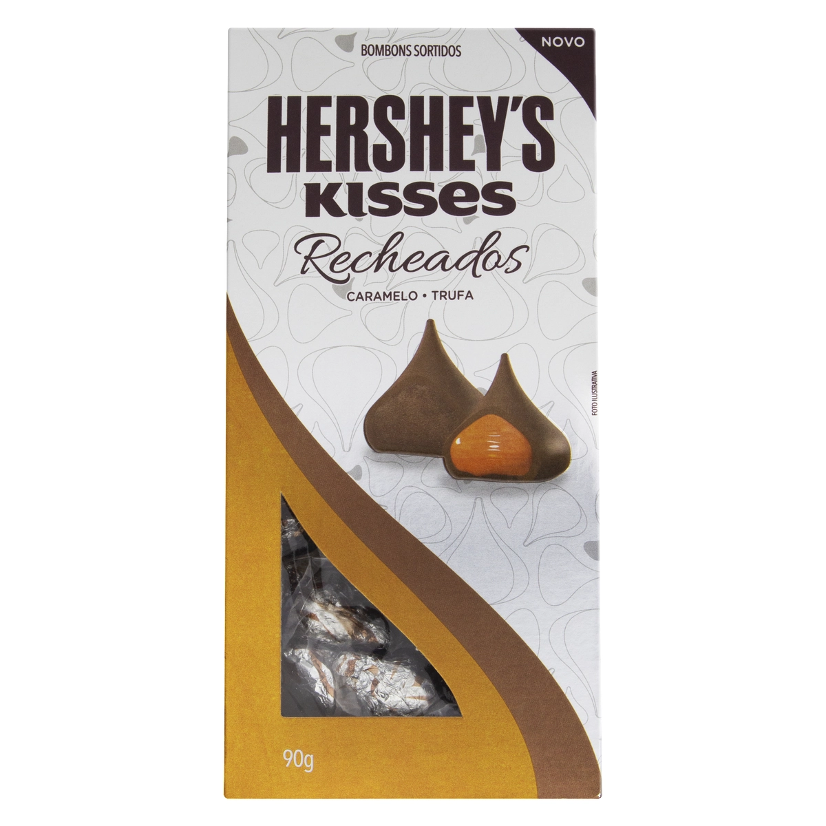 Bombom Sortido Hersheys Kisses Recheados Caixa 90g