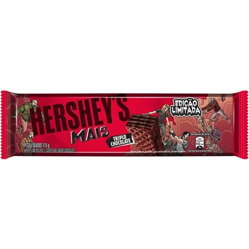 Wafer Recheio E Cobertura Chocolate Hersheys Mais Pacote 115g
