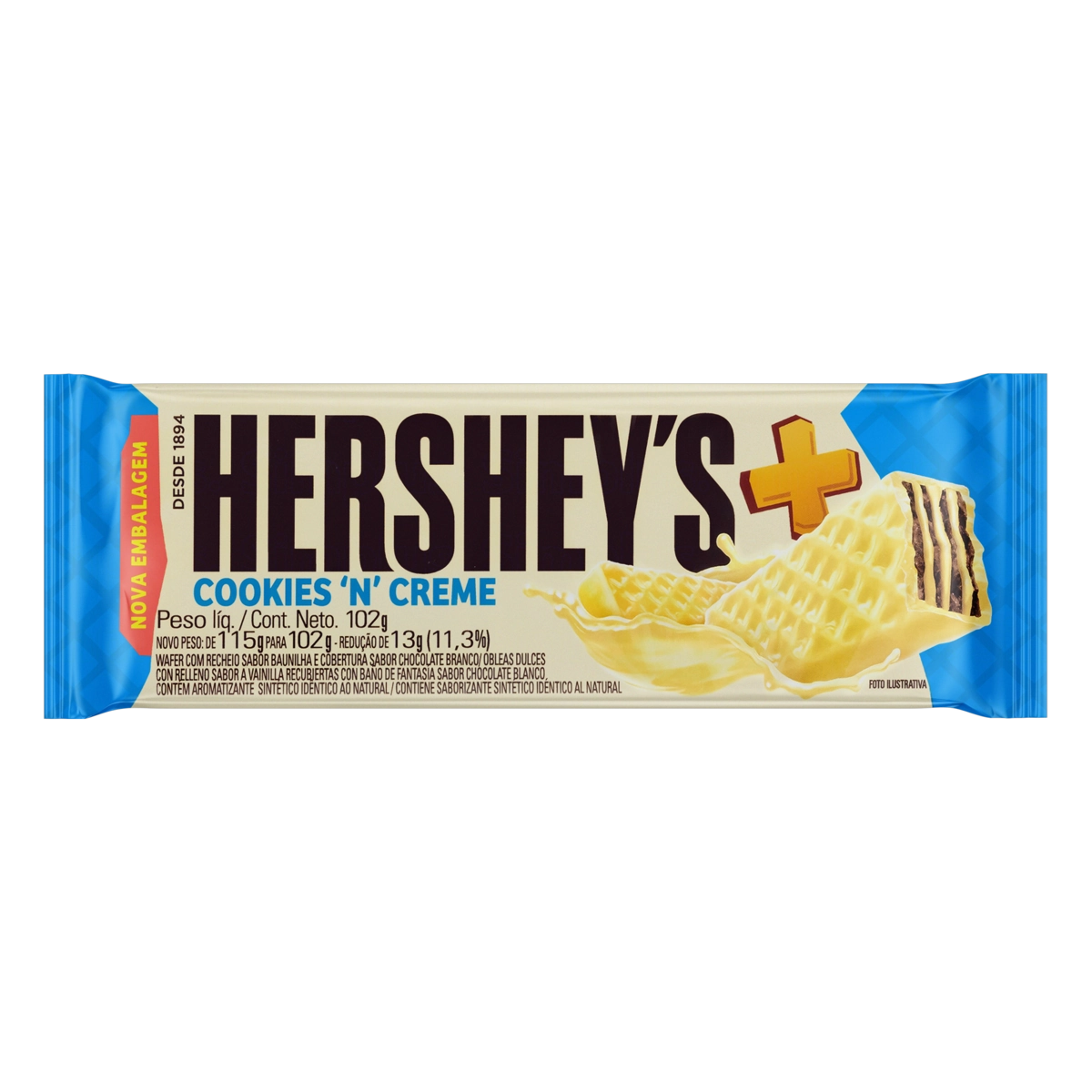 Wafer Cookies N Creme Hersheys Mais Pacote 102g