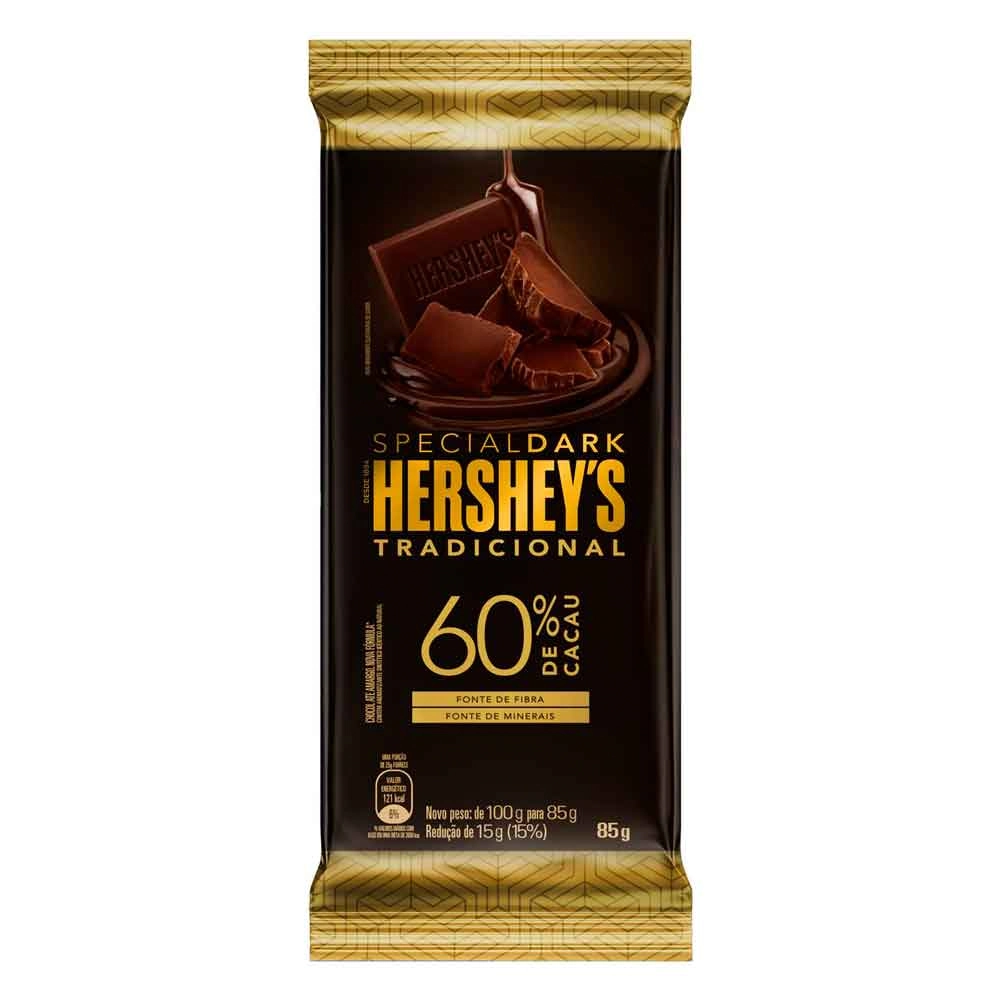 Chocolate Amargo 60 Cacau Tradicional Hersheys Special Dark Pacote 85g