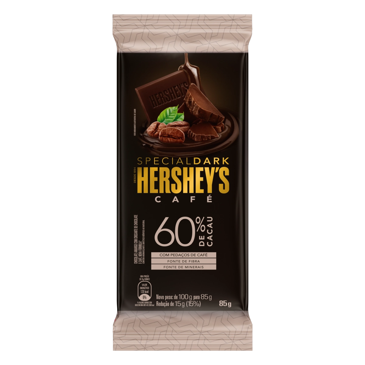 Choc Hersheys Special Dark 60 Cacau Cafe 85g