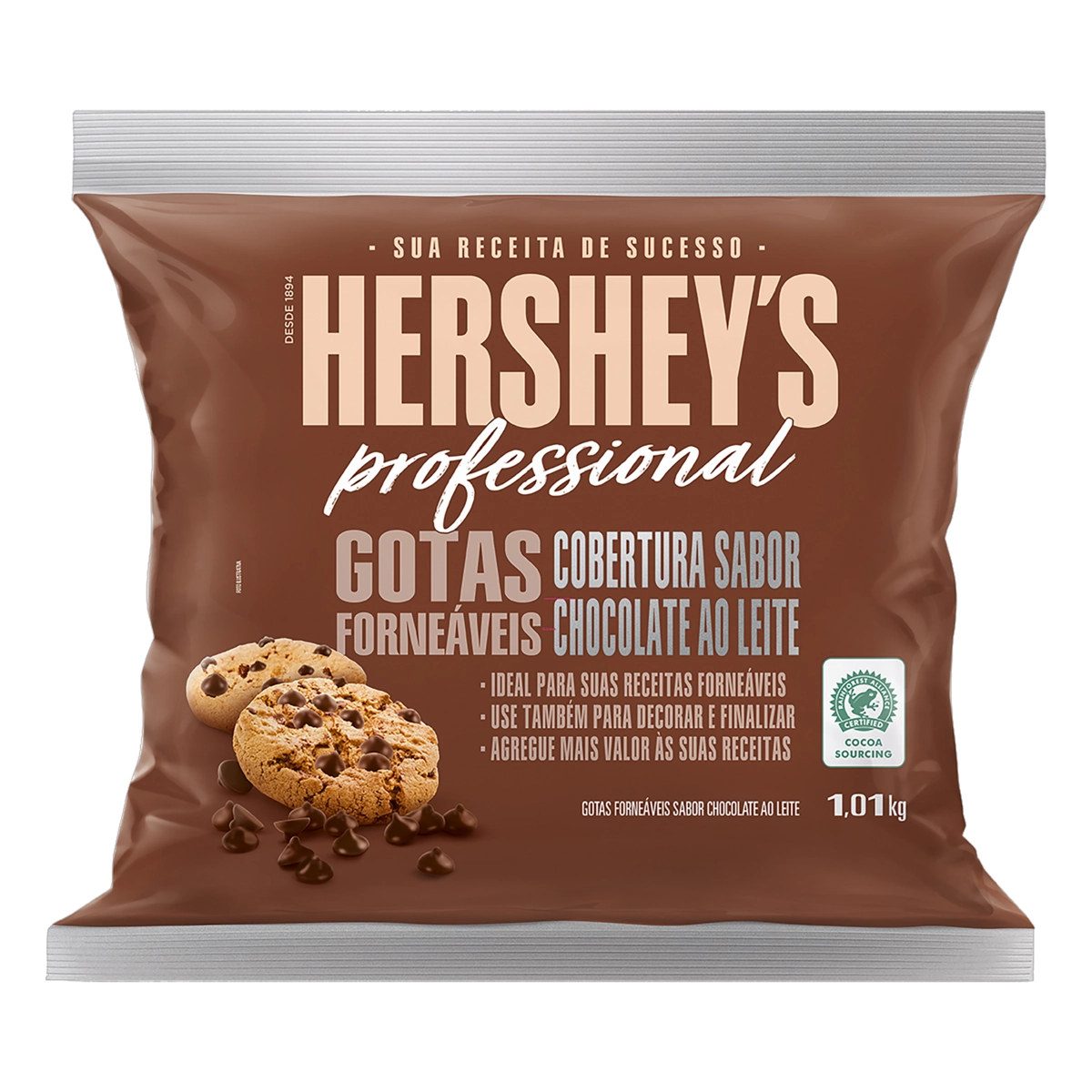 Cobertura Gotas Chocolate Ao Leite Hersheys Professional Pacote 1,01kg