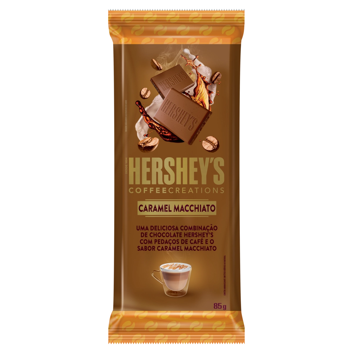 Chocolate Com Pedaços De Café Caramel Macchiato Hersheys Coffee Creations Pacote 85g