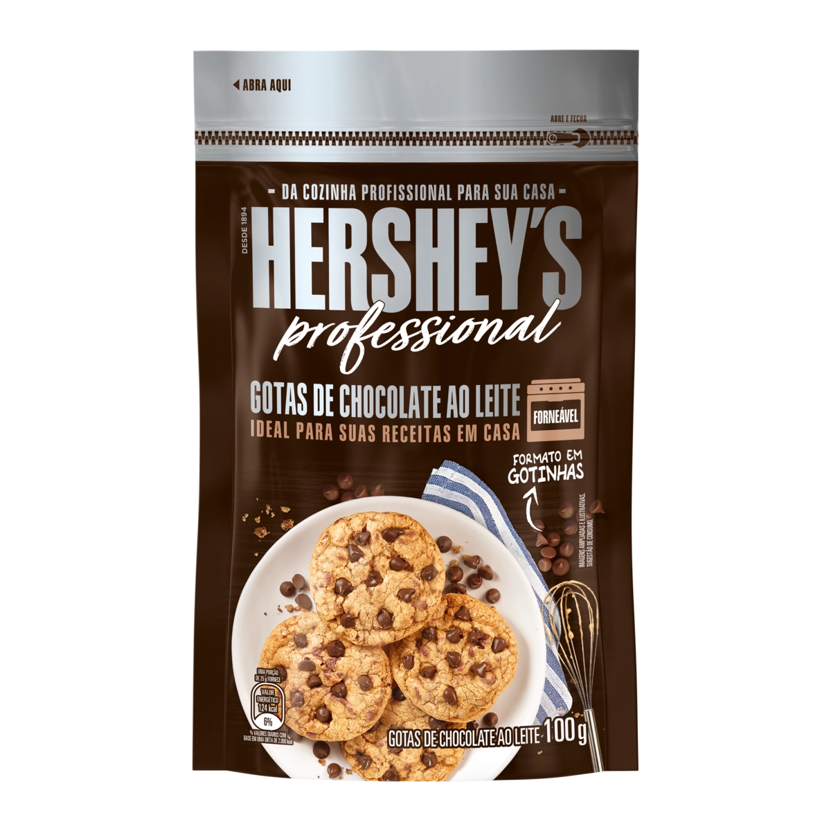 Chocolate Gotas Ao Leite Hersheys Professional Pouch 100g