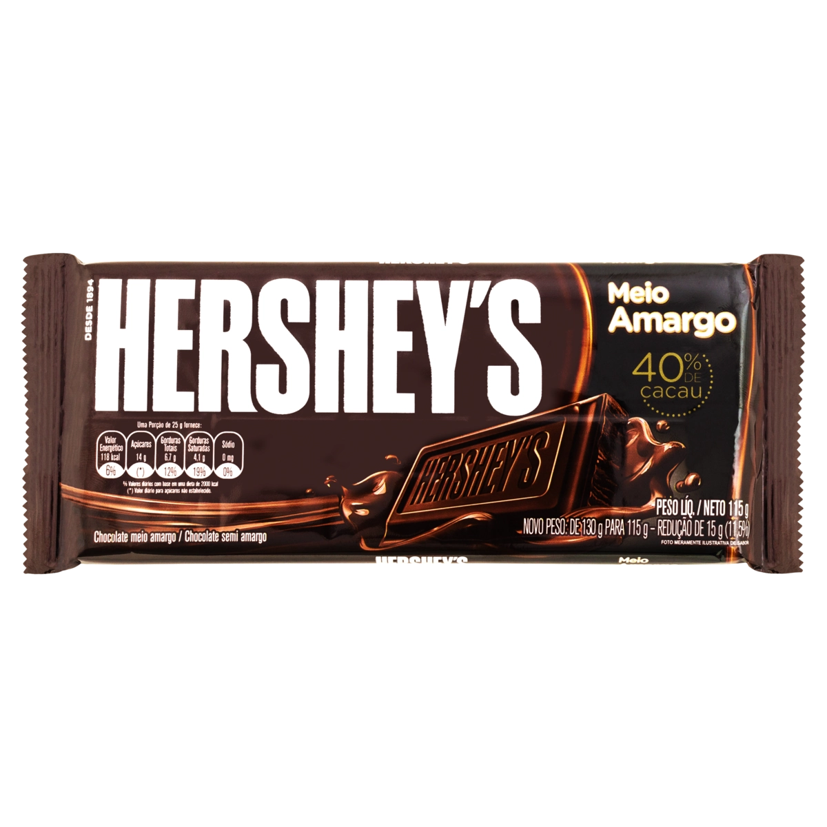 Choc.hersheys 82g Meio Amargo 40 Cacau