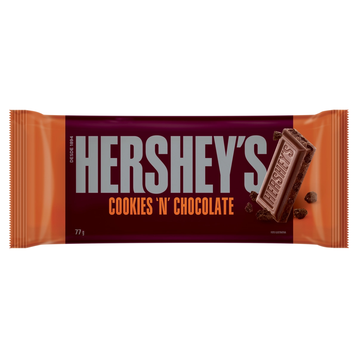Chocolate Ao Leite Cookies N Chocolate Hersheys Pacote 77g
