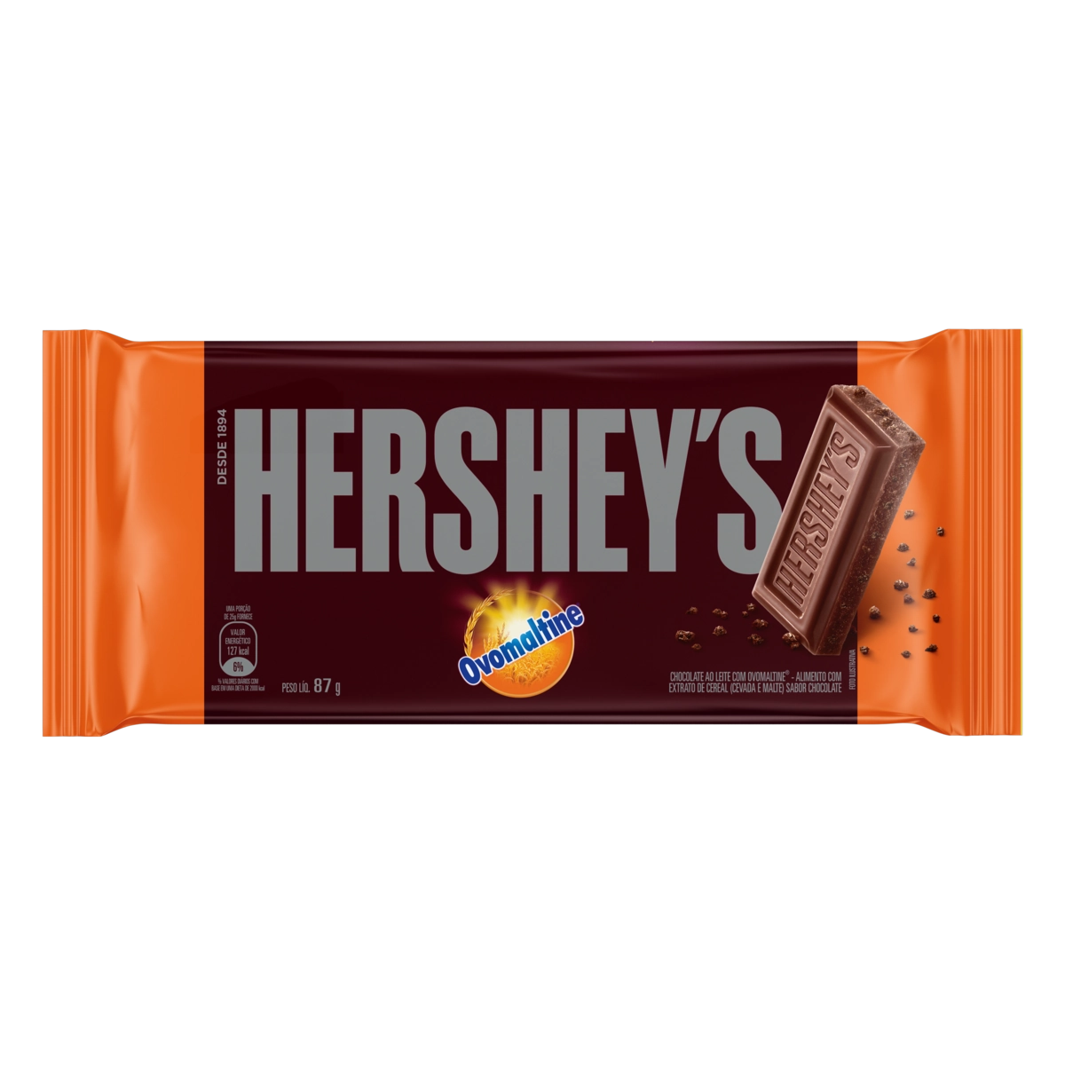 Chocolate Ao Leite Com Ovomaltine Hersheys Pacote 77g