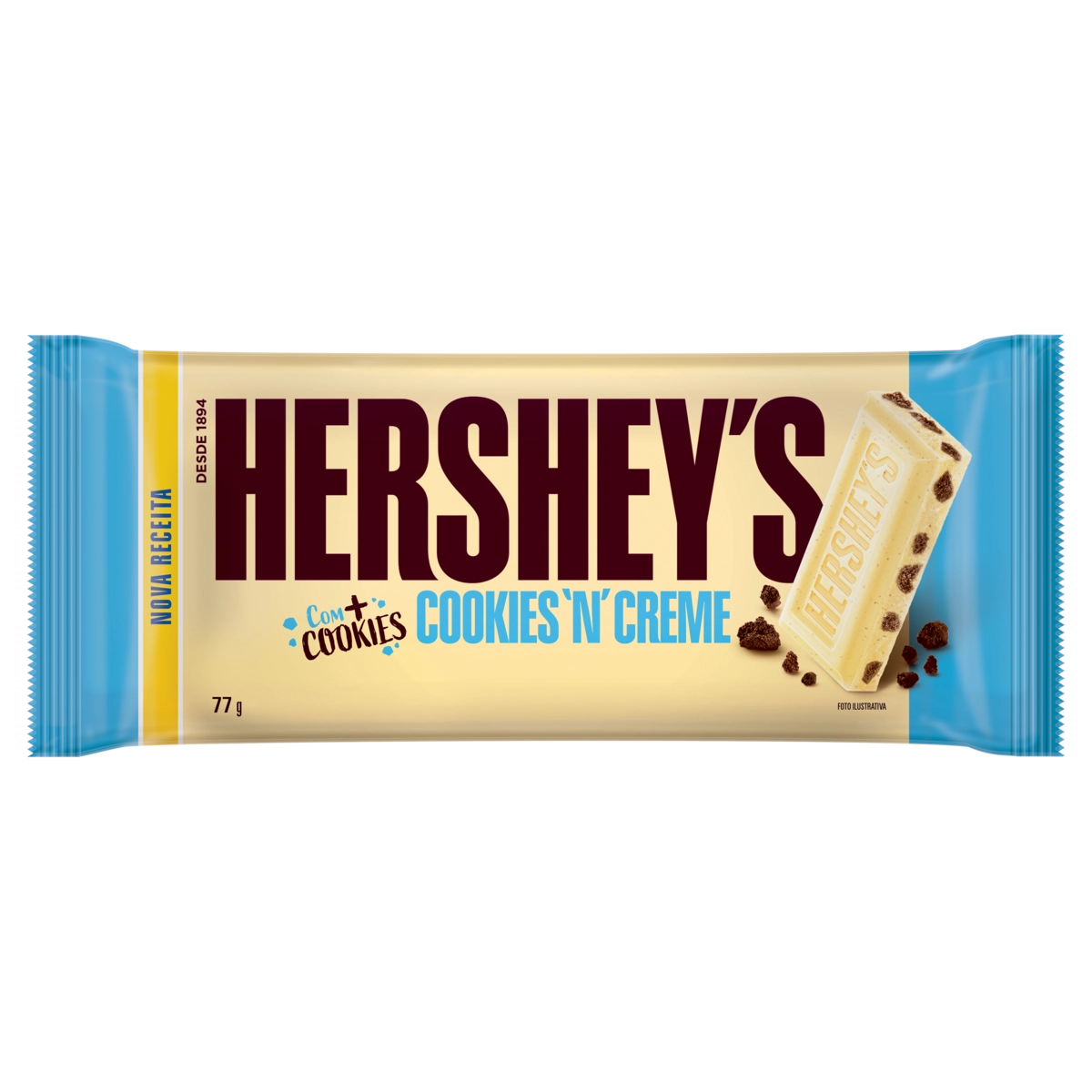 Chocolate Branco Cookies N Creme Hersheys Pacote 77g