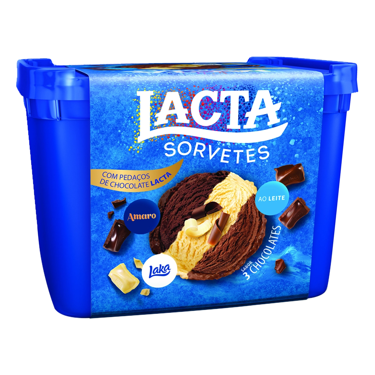 Sorvete 3 Chocolates Lacta Pote 1,5l