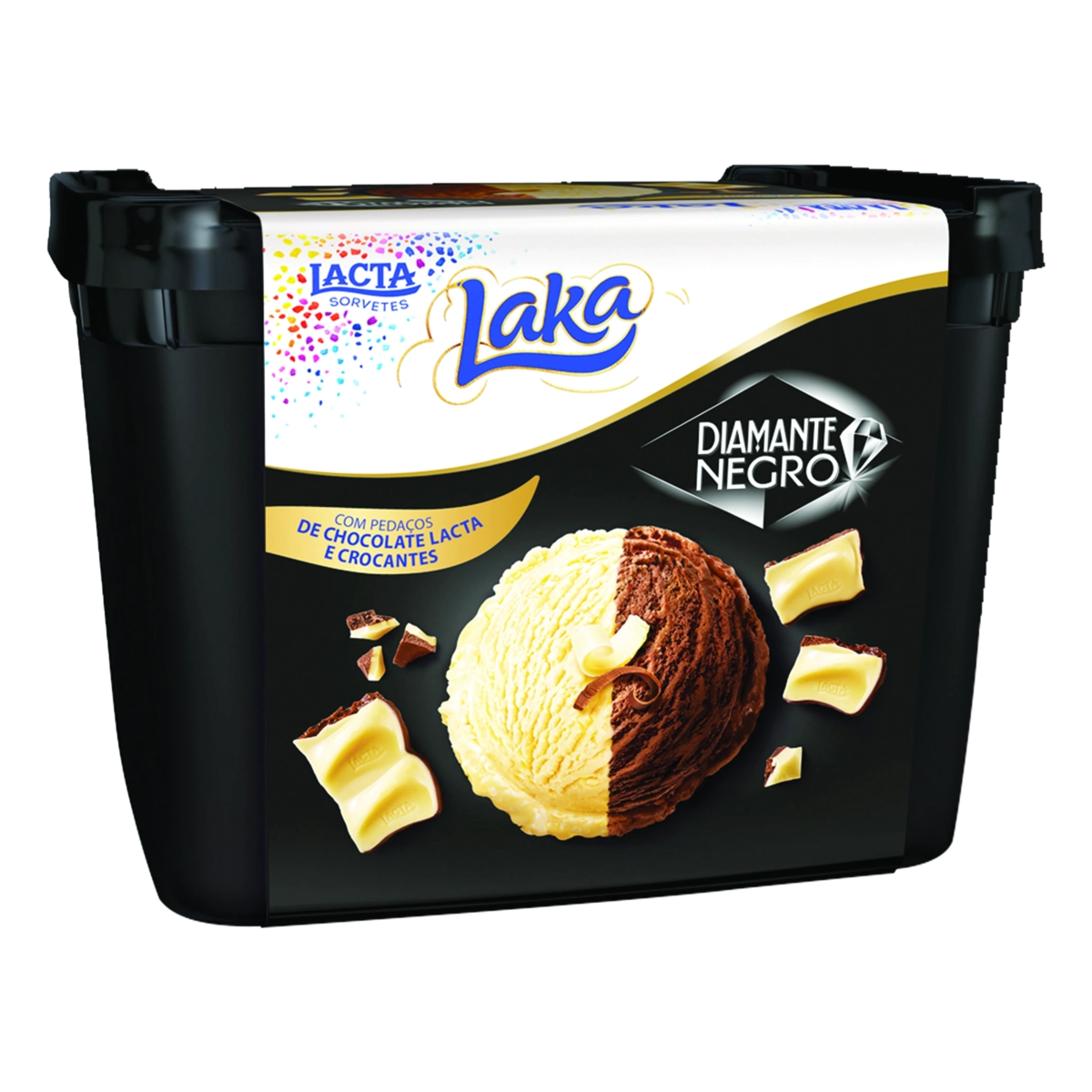 Sorvete Diamante Negro E Laka Lacta Pote 1,5l