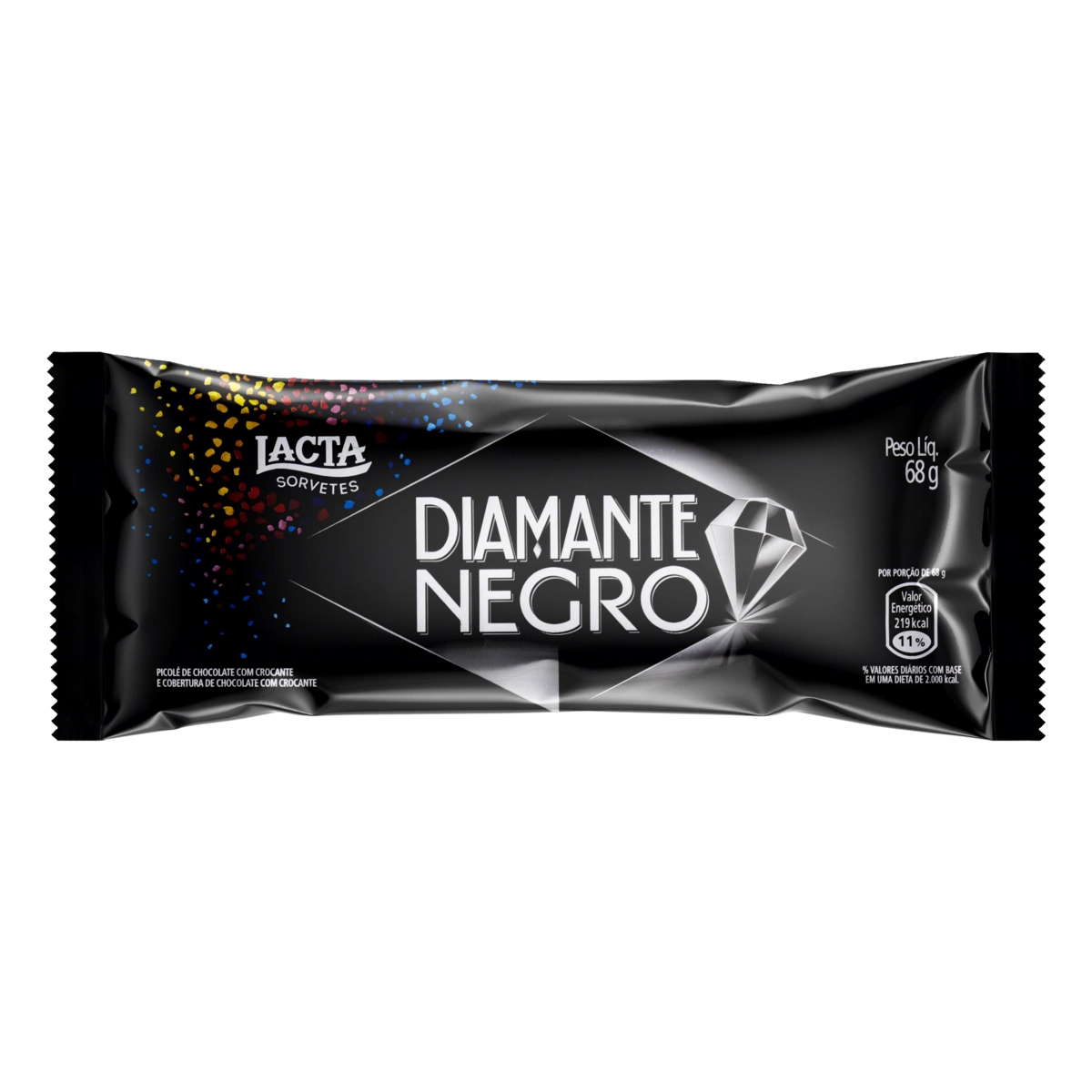 Picolé Diamante Negro Lacta Pacote 68g