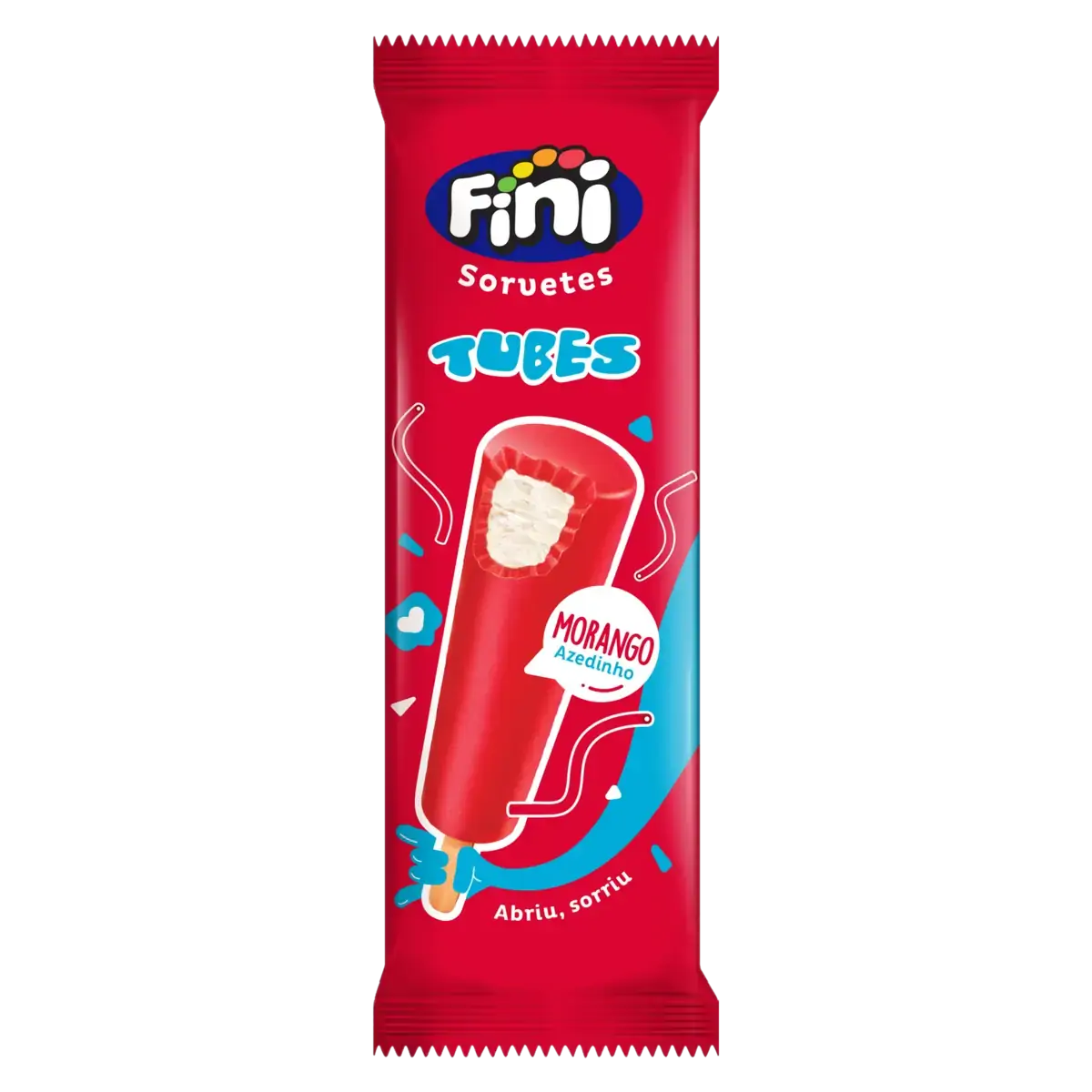 Picolé Morango Azedinho Fini Tubes Pacote 45g