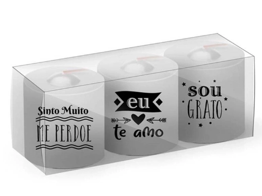 Kit 3 Velas 90g Frases Motivacional Kit3hop Chama D Ouro