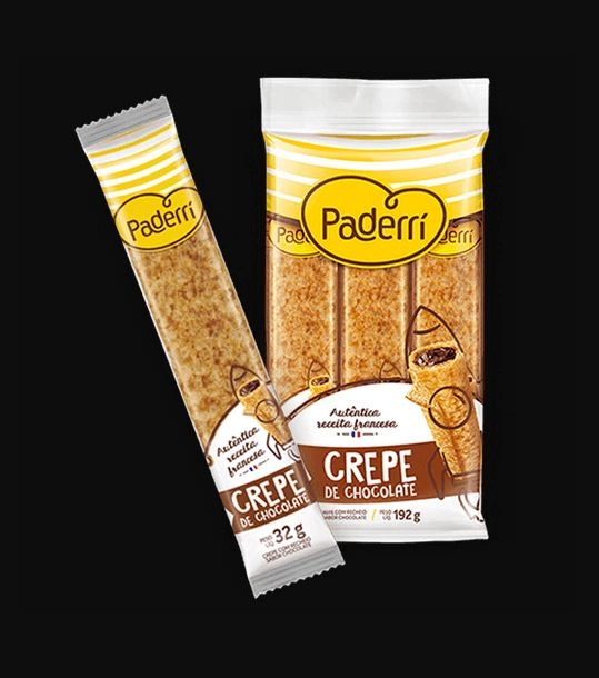 Crepe Recheio Chocolate Paderrí Pacote 192g 6 Unidades