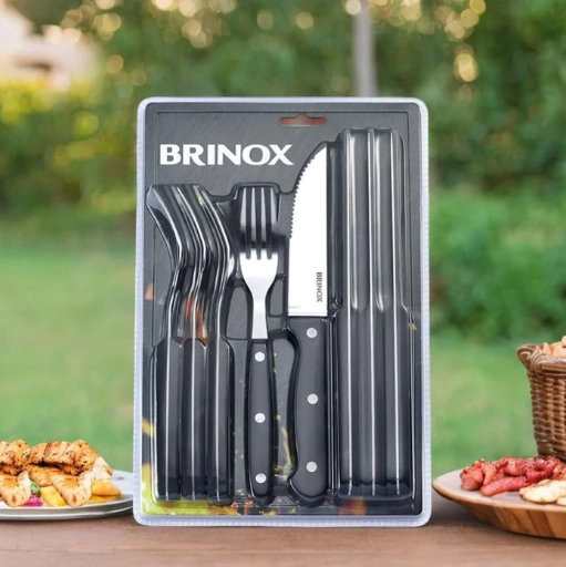 Kit Talheres Churrasco Aco Inox 8pcs 2554 308 Brinox