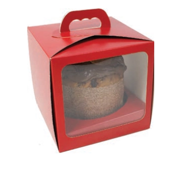 Caixa C/alca Visor Panetone Vermelho