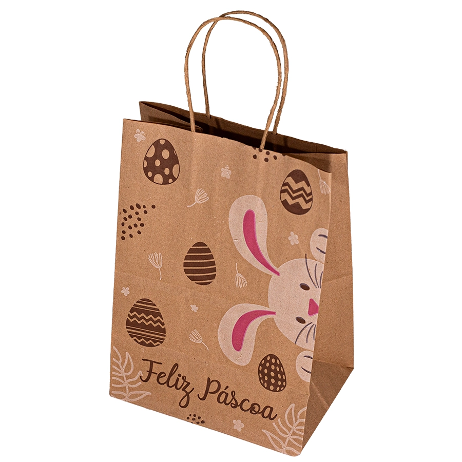 Sacola Kraft Eco Pp Feliz Pascoa Ref2941 Un Ideia