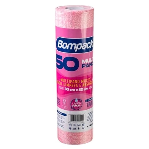 Pano Mult Bompack 28x50m Rolo 50un Rosa