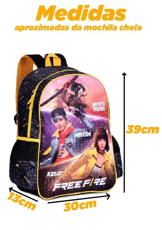 Mochila Juvenil Unissex Free Fire Fr24093j Up Importacao