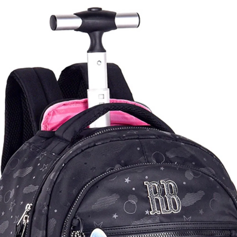 Mochila Rodas Juvenil Feminina Rb Preta Rb24586 Semax