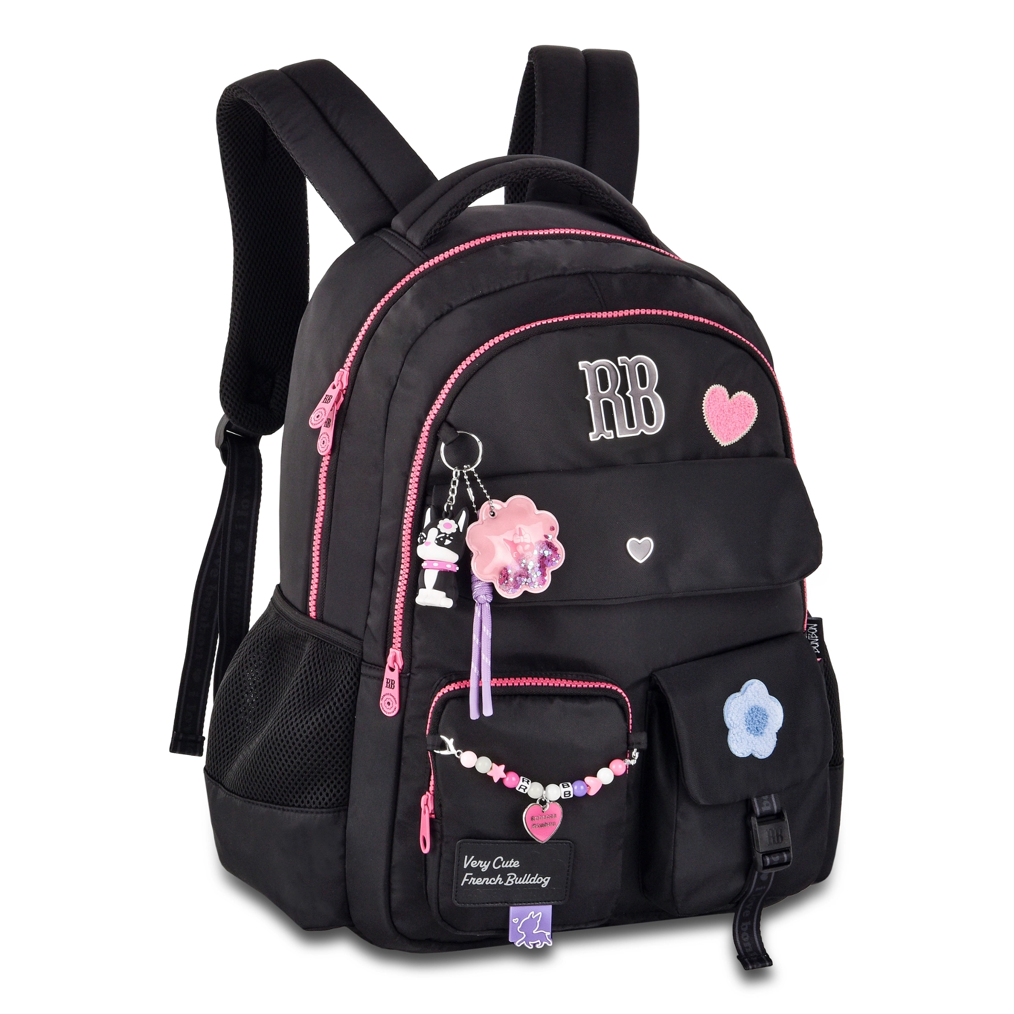 Mochila Juvenil Feminina Rb Preta Rosa Rb24594 Semax