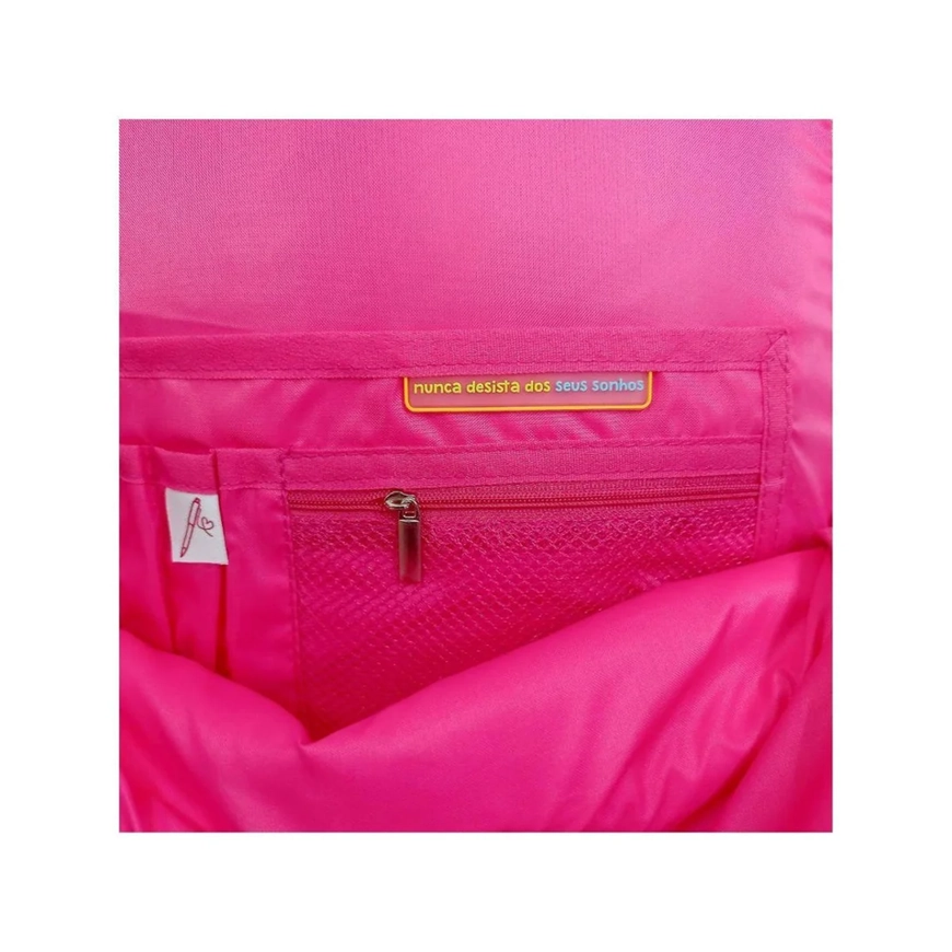 Mochila Juvenil Feminina Luluca Preta Rosa Lu24600 Semax