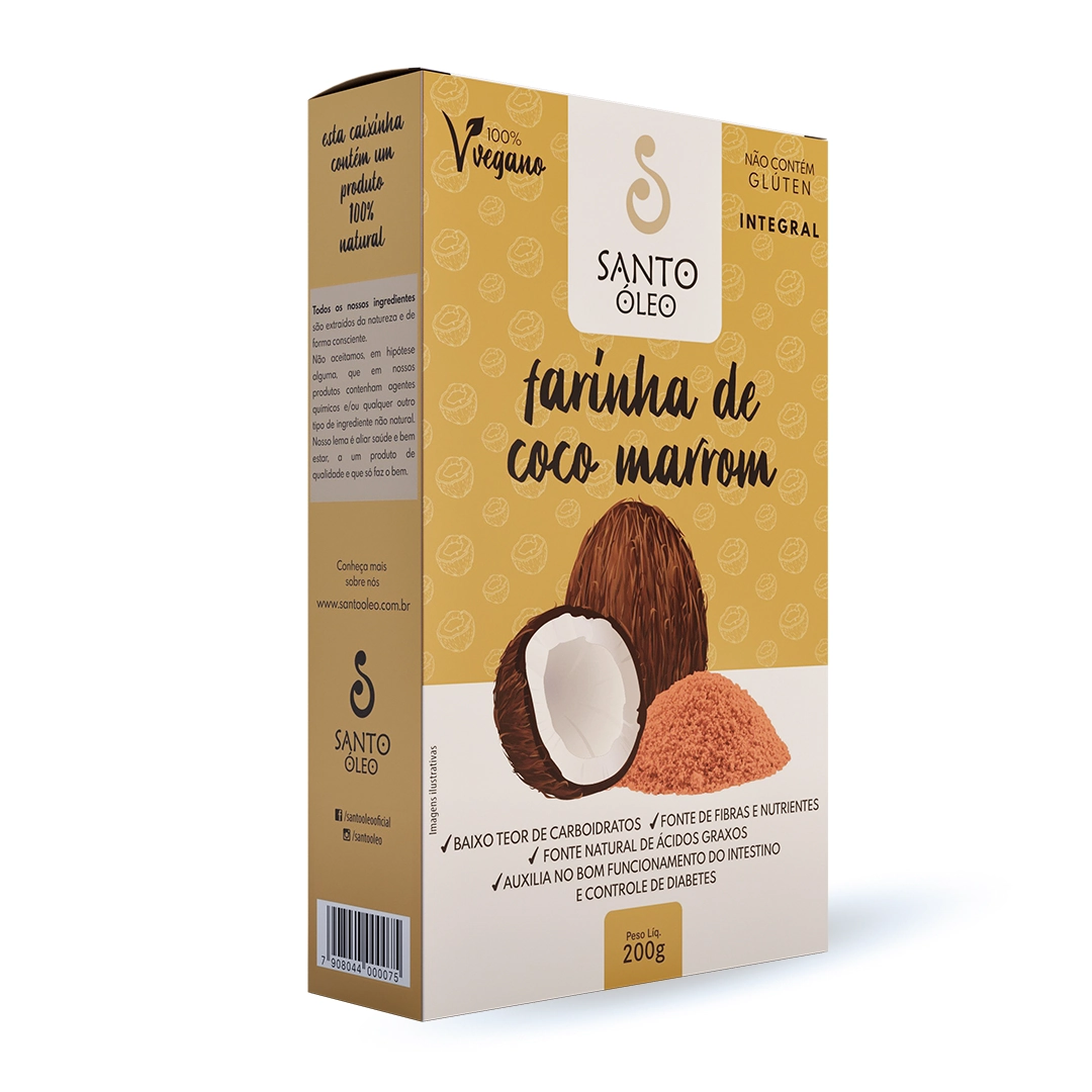 Farinha Coco Santo Oleo 200g Marrom