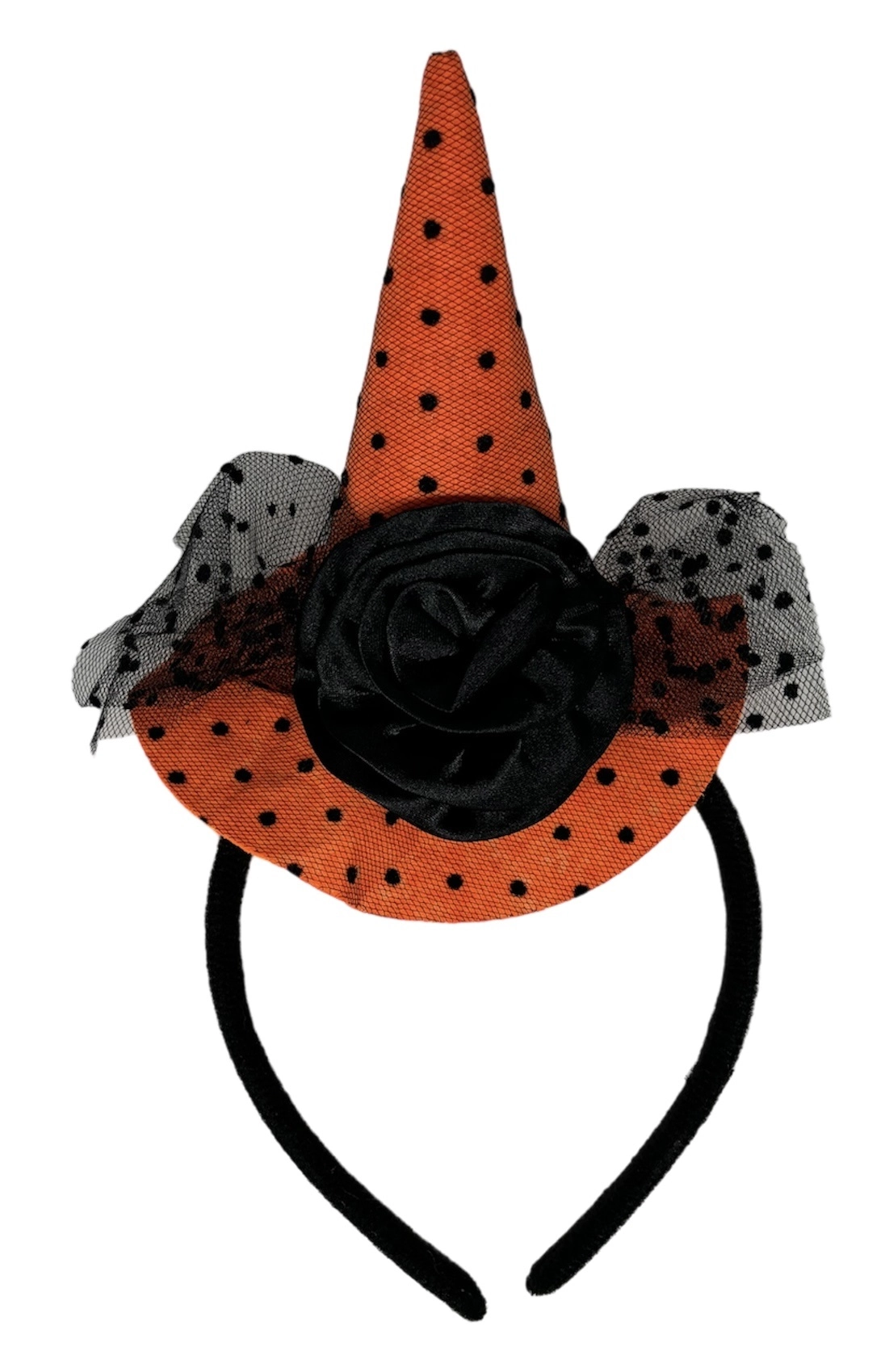 Tiara Chapeu Bruxa Laranja Halloween W469 Pratix