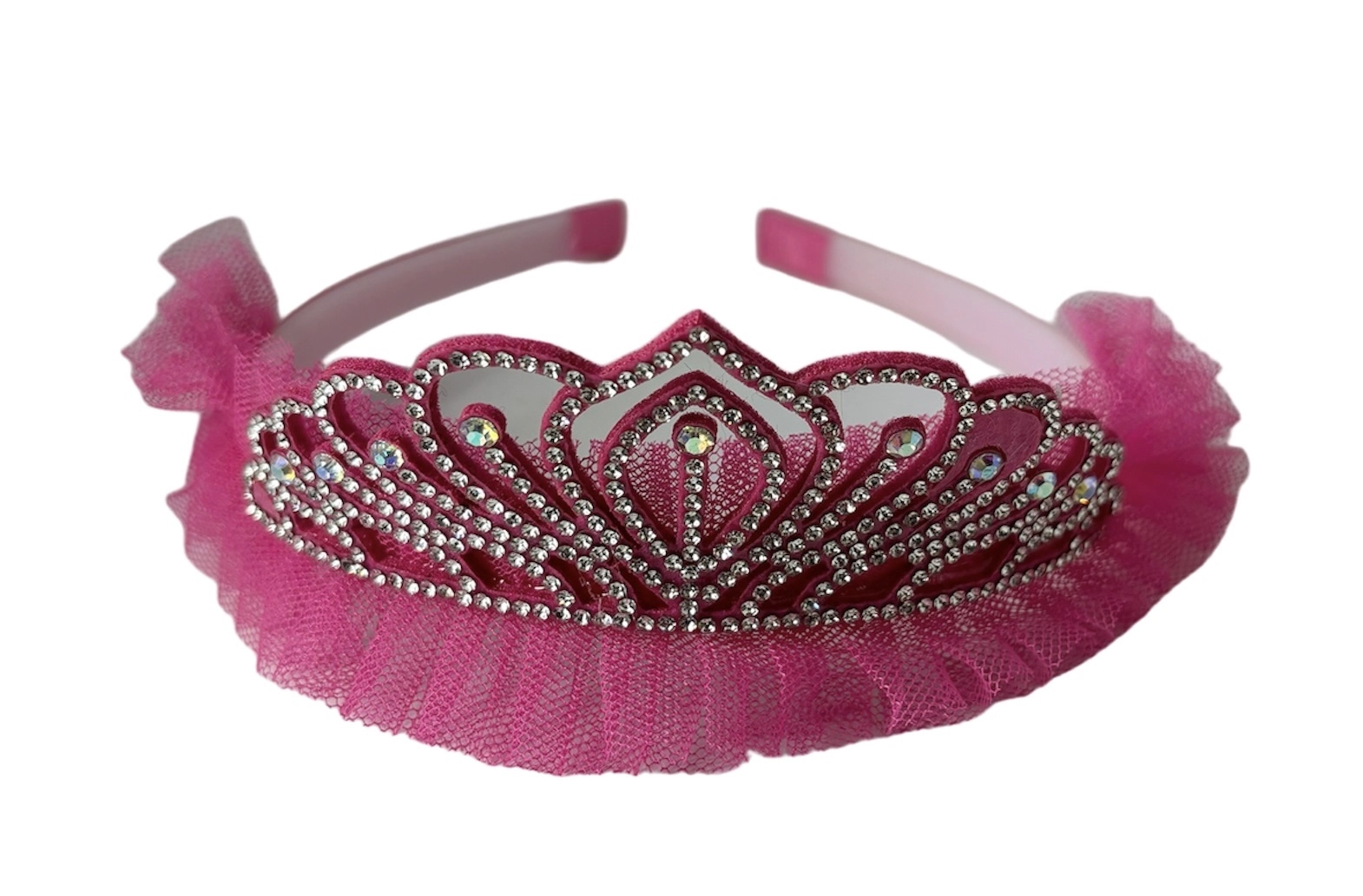 Acessorio Para Fantasia Tiara De Plastico Encapada C/ Aplique De Coroa C/ Strass Pacote C/12 Unidade