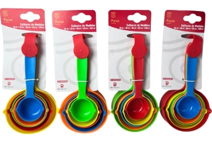 Kit Colheres Medidoras Coloridas 30/60/80/125/250ml Rio Tijucas