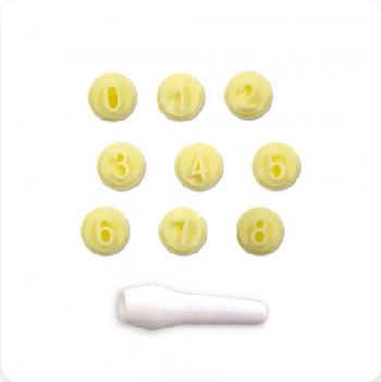 Kit Carimbos Numeros Amarelo Bluestar 1x1und