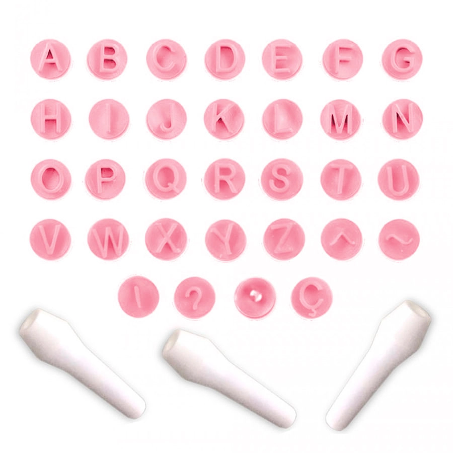 Kit Carimbos Letras Rosa Bebê 410945 Bluestar