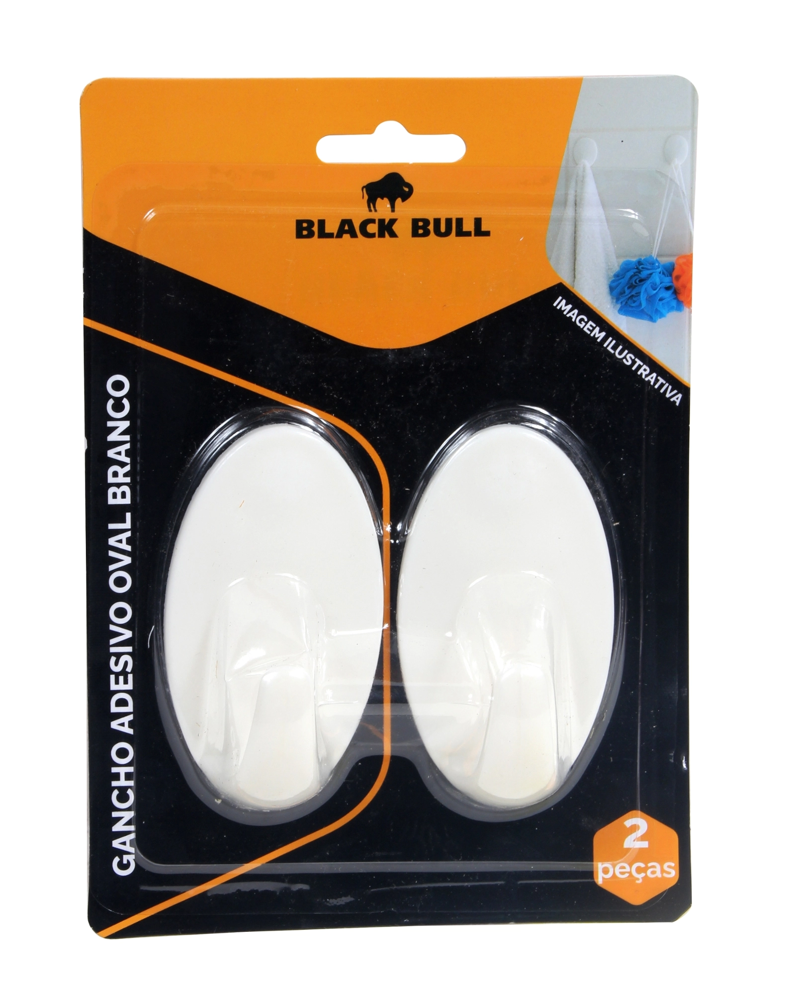 Gancho Plastico C/adesivo Br 2pcs 2315