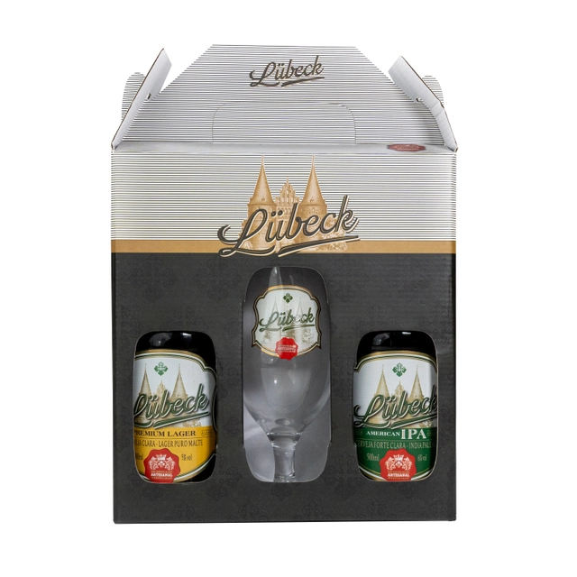 Kit Taça Cerveja Lager Premium Puro Malte American Ipa Lübeck 500ml Cada