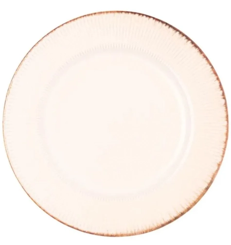 Prato Raso De Ceramica Linear Lyor 27cm Branco