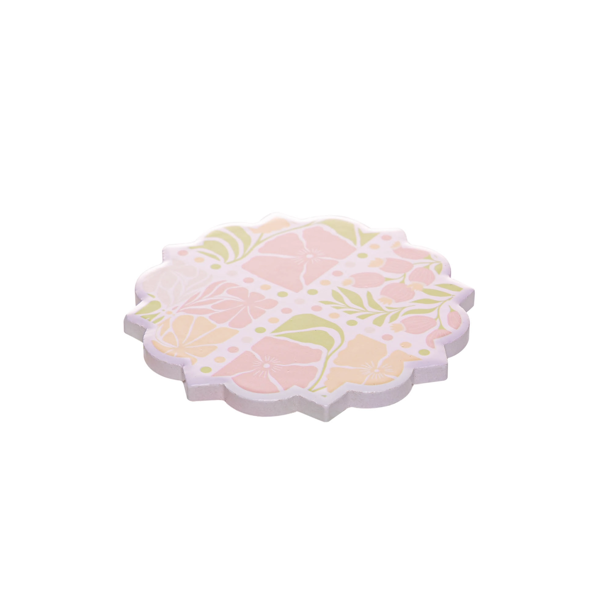 Jogo Porta Copos Ceramica Floral 220942 Rojemac