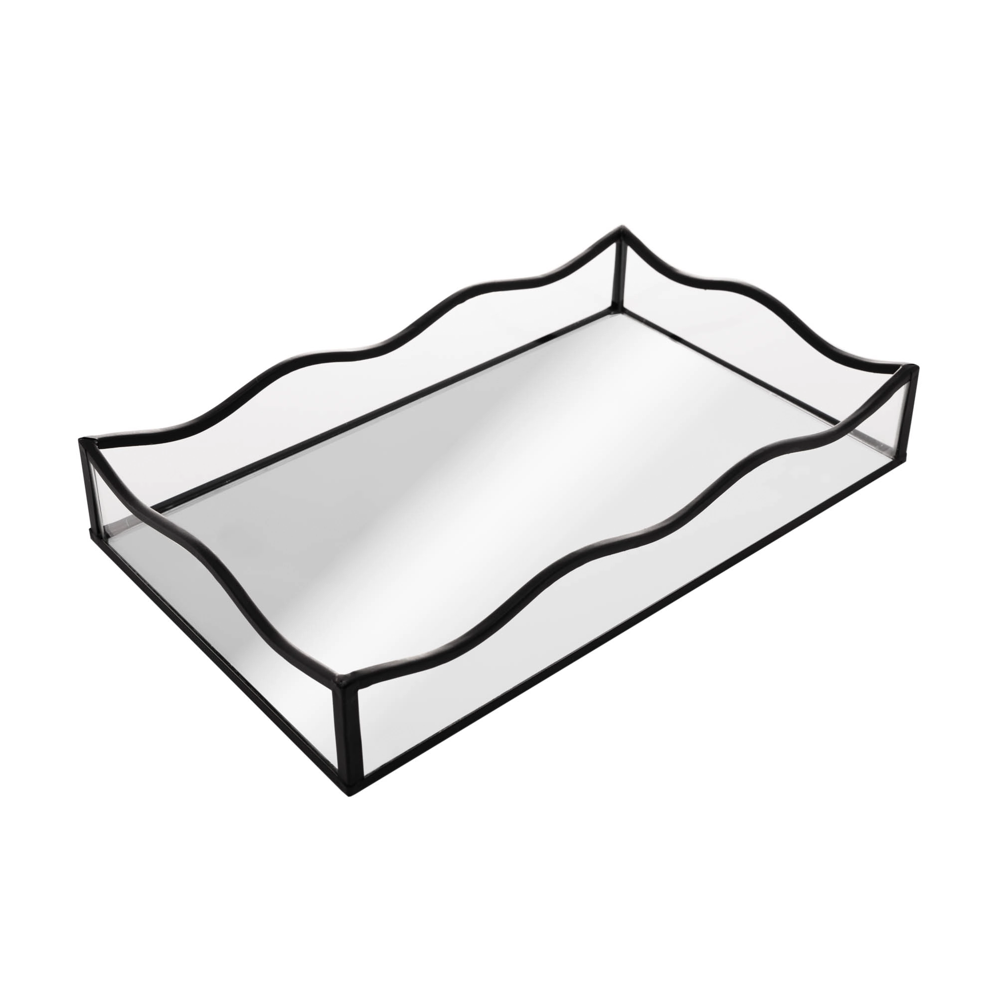 Bandeja Espelho Ocean Preta 15x25cm 221017 Rojemac