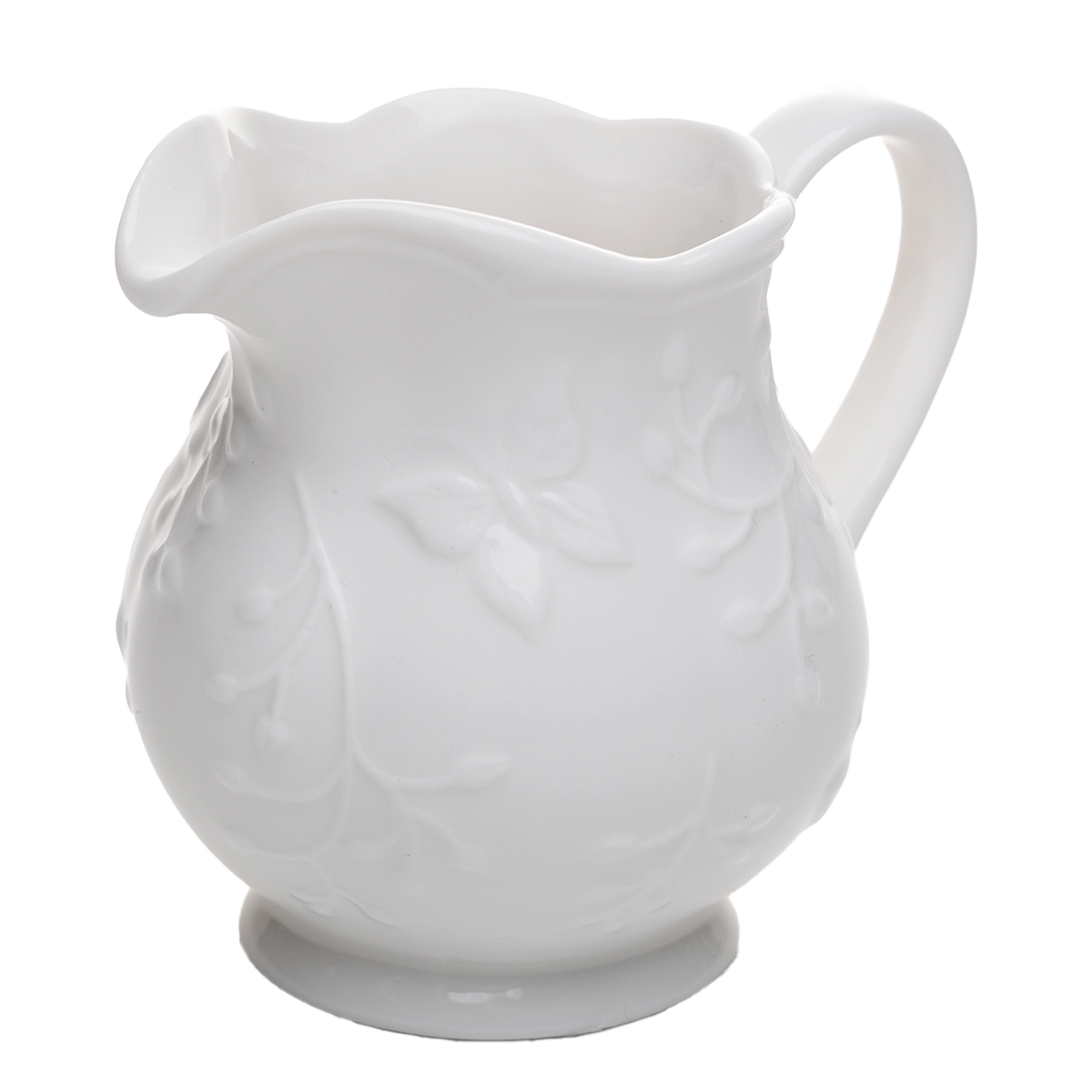 Leiteira Porcelana New Bone Butterfly Flower Branca 250ml 221086 Lyor