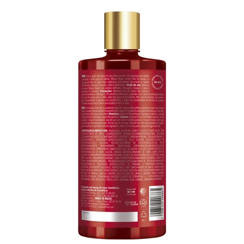 Shampoo Inoar Miracle Repair Frasco 500ml