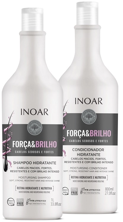 Kit Shampoo 1lt Condicionador 1lt Forca E Brilho Inoar