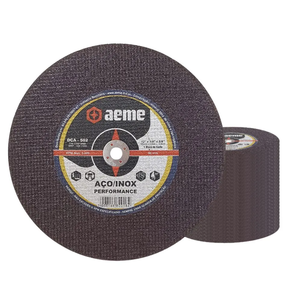 Disco Corte Aeme Aço Dca 502 12x1/8x5/8 2t (305x3.2x15.9) 25 Unidades