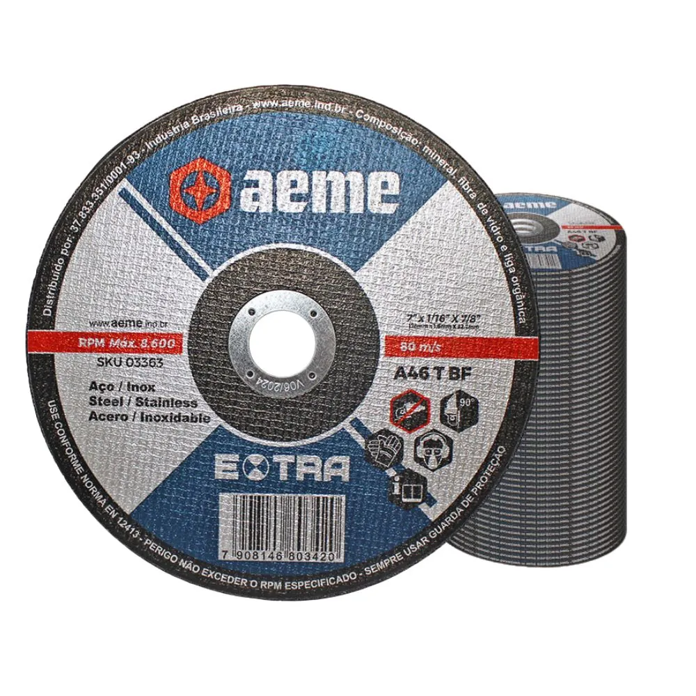 Disco Corte Fino Aeme Extra 7x1/16x7/8 (178x1.6x22.22) 50 Unidades