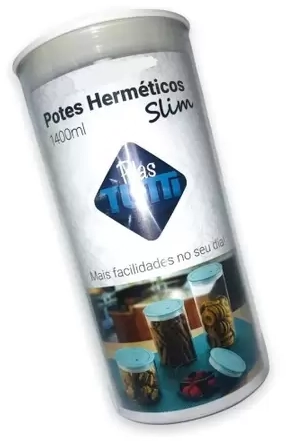 Pote Hermetico Slim Cafe Cinza 1400ml 526 06 Plastutti
