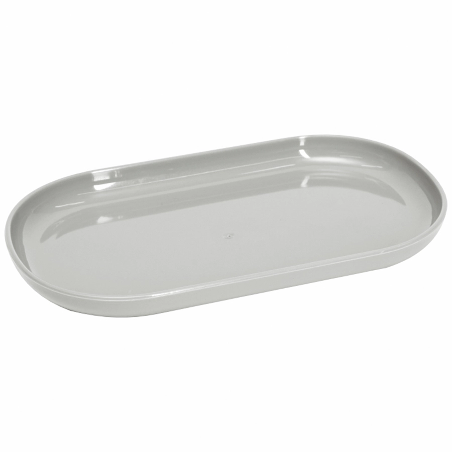 Bandeja Oval Cinza 22x13cm 4224073 Mirandinha