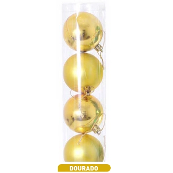 Bola Lisa Mista Dourado 7cm C/6 Ref.ntb1804d