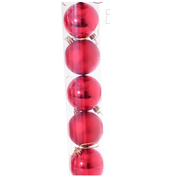 Bola Natal Lisa Vermelha 7cm C/6 Ref.ntb1804v